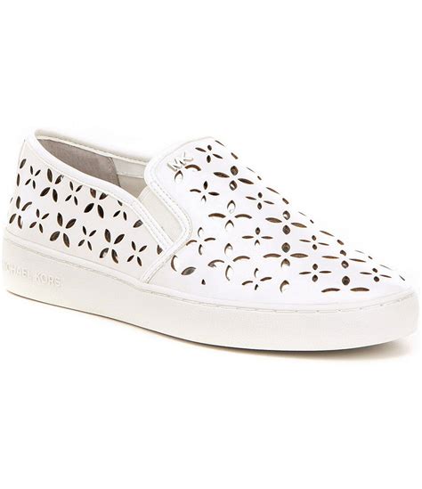 michael michael kors keaton floral perforated slip on sneakers|Michael Kors chain mesh keaton.